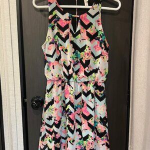 Women's Xhilaration Dress Floral and Chevron Print Size Small